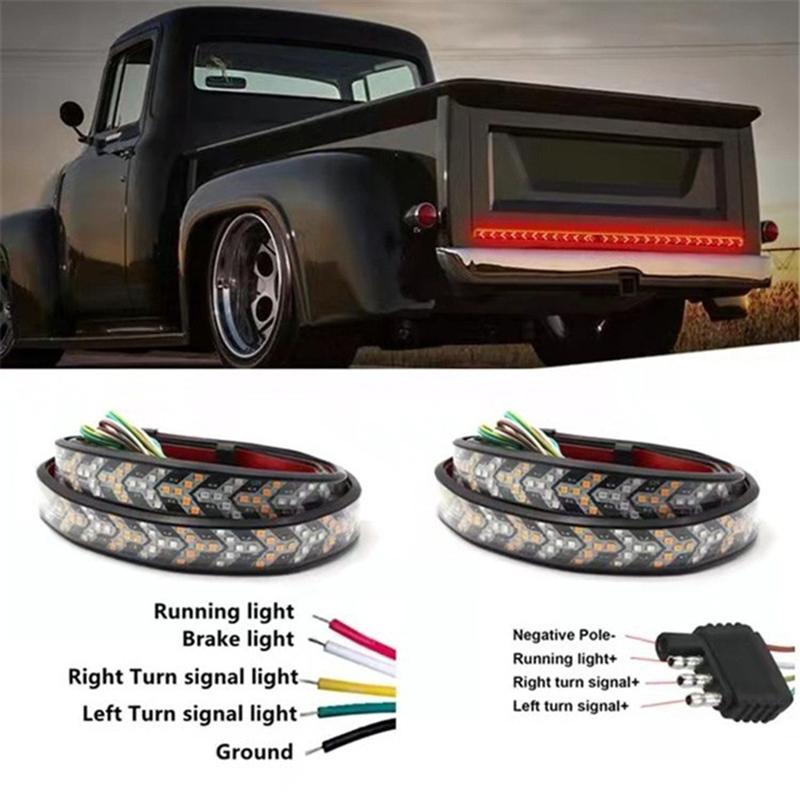 Auto LKW LED Streifen Heckklappe Lichtleiste Rückfahrbremsheck Laufendes Blinklicht Pickup Truck Hintere Dekorative Lampen