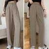 Frühling Sommer Frauen Hohe Taille Anzug Hosen Einfarbig Taste Fliegen Tasche Dünne Stil Gerade Breite Bein Lange Hosen Streetwear