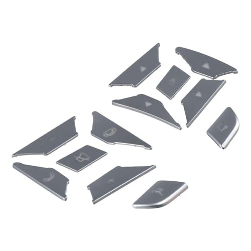 

12 шт. наклеек на кнопки рулевого колеса, серебристые наклейки на кнопки автомобиля, украшения, совместимые с рулевым колесом Mercedes CLS ML GL GLK SLK GLA CE класса