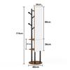 Full-Length Mirror Coat Rack with Storage, 360 Degree Rotatable Clothes Rack, Coat Rack with Hooks, 174*40 cm (Vintage Brown)