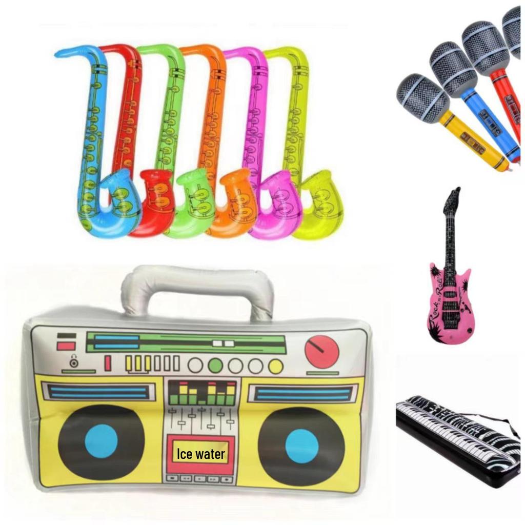 Inflatable Musical Instrument Balloons: Party Guitars & Saxophones