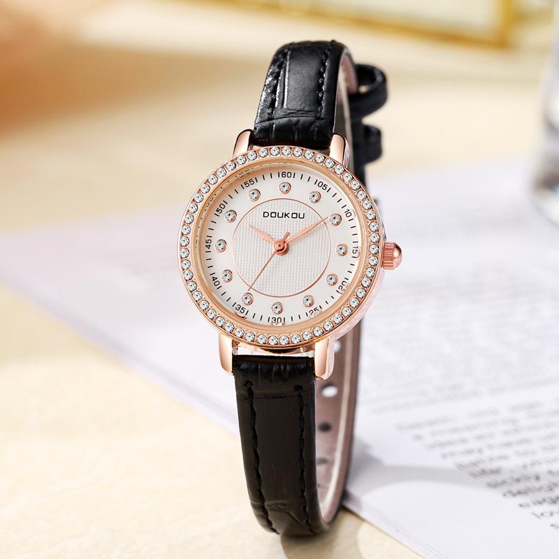 

Luxury Quartz Wristwatch Female Ladies Diamond Luxury Leather Belt Watch Fashionable Simple Style Quartz Wristwatch Reloj Mujer
