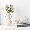 Creative Binaural Plain-Fired Ceramic Vase Light Luxury Home Soft Decoration Interior Decoration Ornament Gift Flower Arrangement Device