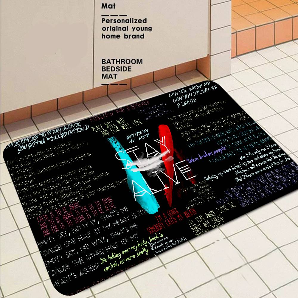 Popular T-Twenty One Pilot Kitchen Mat Nordic Style Bedroom Living Room Doormat Home Balcony Anti-Slip Welcome Rug