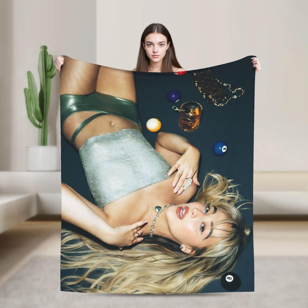 Sabrina Carpenter Blankets Super Soft Fashion Plush Throw Blanket For Couch Sofa Bed Decorative Flannel Bedspread Bed Cover