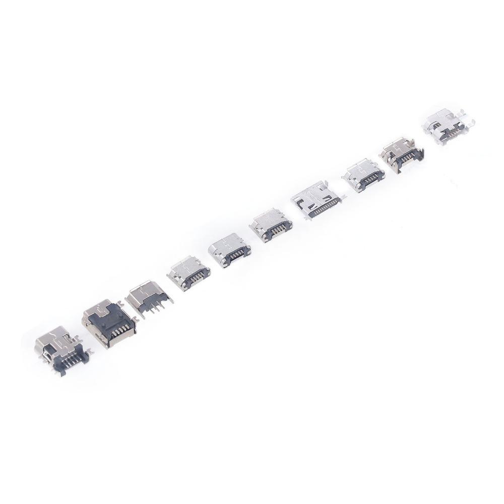 100Pcs Female Plug Micro USB Connector with Storage Box Micro USB Sockets  Charging Solution