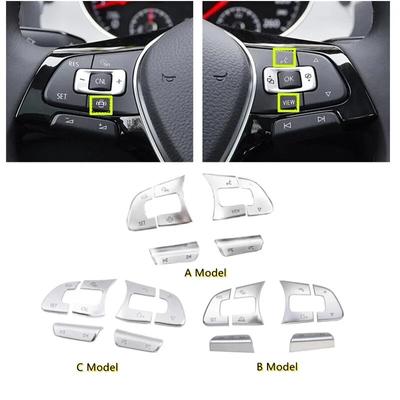 Car Interior Multifunctional Steering Wheel ACC Button Switch Volume Decorative Buttons Stickers Fit For VW Golf 7 MK7 Passat B8