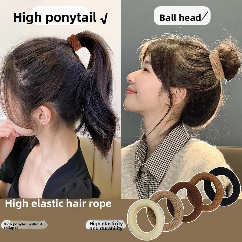 New Fine Textured Hair Tie, Highly Elastic, Seamless, Thickened and Widened, Stylish and Simple Ponytail Hair Accessory