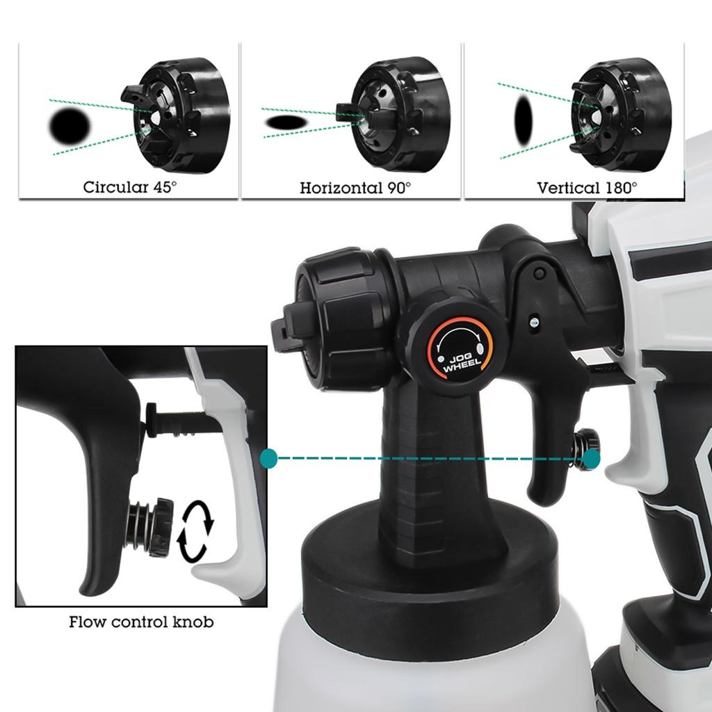 1000ML 21V Electric Cordless Spray Gun High Power Home Electric Paint Sprayer With 3 Nozzle Easy Spraying Perfect for Beginner