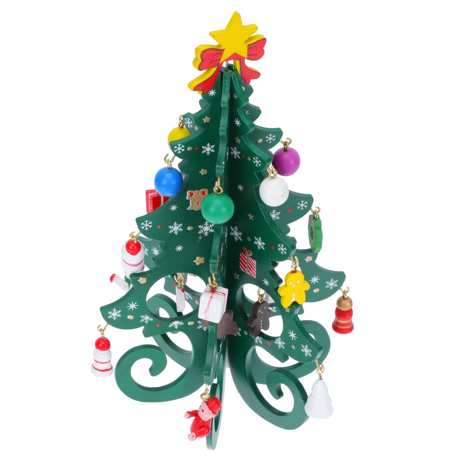 

Украшения для рождественской елки своими руками из дерева Декор Рождество поделки Мини настольные елки фестиваль Домашнее руководство очаровательные декоративные зелёный