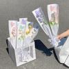 5/10pcs Flower Wrapping Bags Transparent Flower Packaging Gift Packing Bags with Handle Wedding Birthday Candy Flowers Box Decor