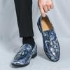 Hot Selling Massage Sole Loafers Europe America Anti Slip Men's Flat Casual Shoes Trendy Blue Men's Formal Shoes Comfortable