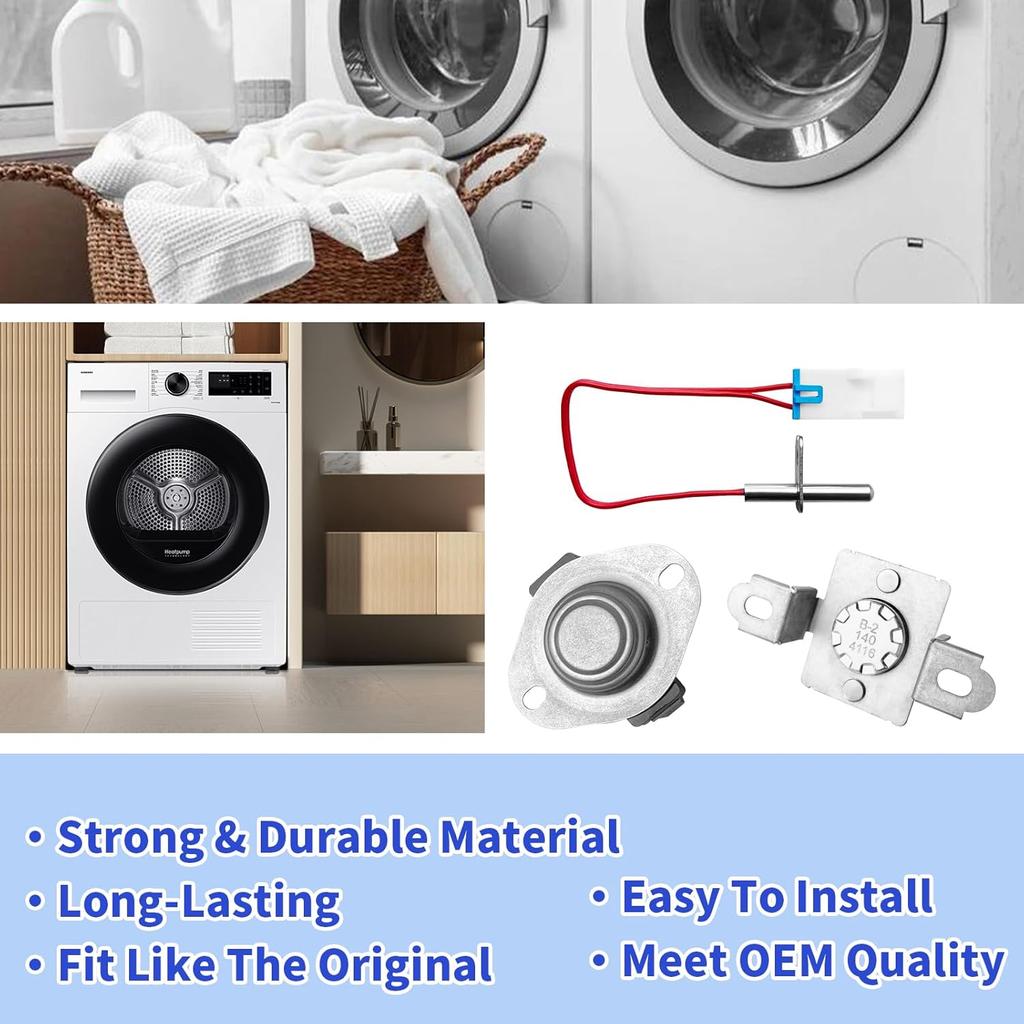 6931EL3003D Limit Thermostat & 6931EL3001E Thermostat & 6323EL2001B Thermistor Compatible with LG Dryers Replaces AP4440975, 1268366, 6931EL3003E,