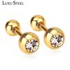 Men's and Women's Stainless Steel Gold-plated Stud Earrings, Cute Mini Zircon Earrings, Jewelry Gift, Waterproof and Hypoallerge