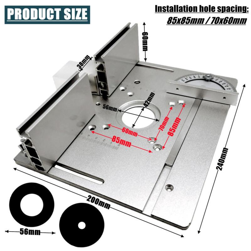 Multifunctional Aluminium Router Table Insert Plate Woodworking Electric Wood Router Flip Plate for Working Benches Router Plate