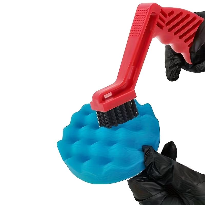 Car Polishing Pad Cleaner Brush Nylon Bristles Polishing Spur Tool Stain Cleaning Brush Quick & Easy Sponge Pad Maintenance