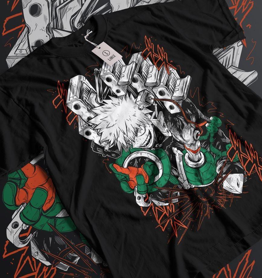 Katsuki Bakugo TShirt Unisexga My Hero Academia Anime Black Tshirt Tee Soft