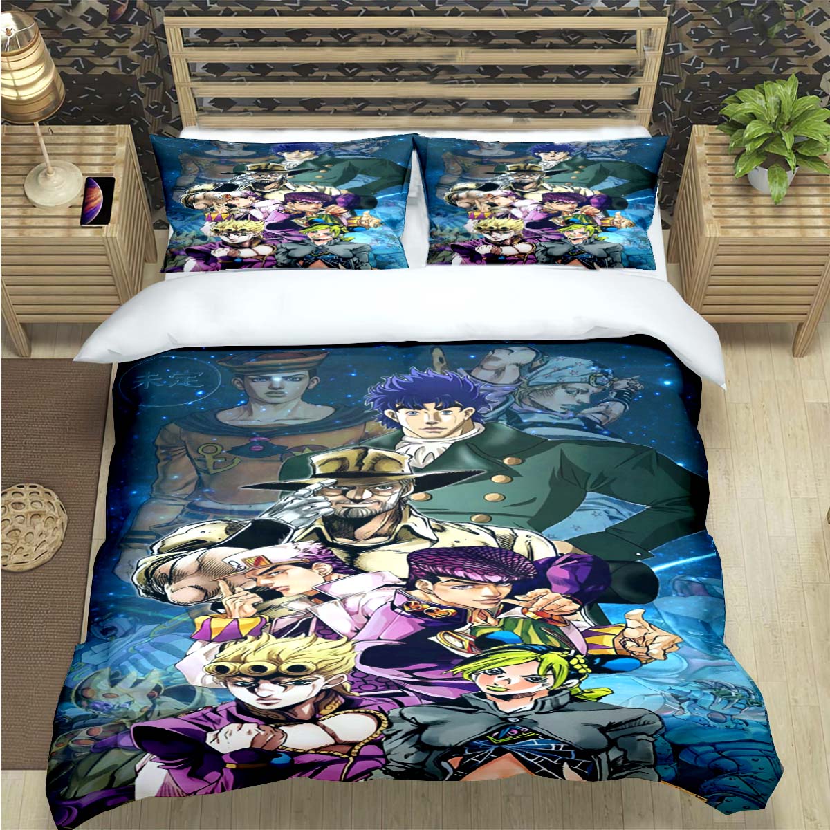 

Popular Cartoon J-Jojo’S Bizarre Adventureprint Bedding Sets Bed Supplie Set Comforter Set Teens Girls Twin Single Kid Gift EU Twin 135x200cm