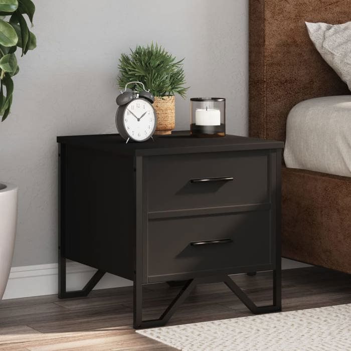 VidaXL Bedside Tables 2 Pcs Black 40x41x40 Cm Engineered Wood, Side Table, Bedside Cabinet, Side Table for the 848505