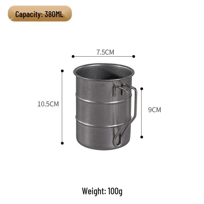 Retro Industrial 304 Stainless Steel Beer and Juice Mug - Distressed Style for Outdoor Camping 350ml