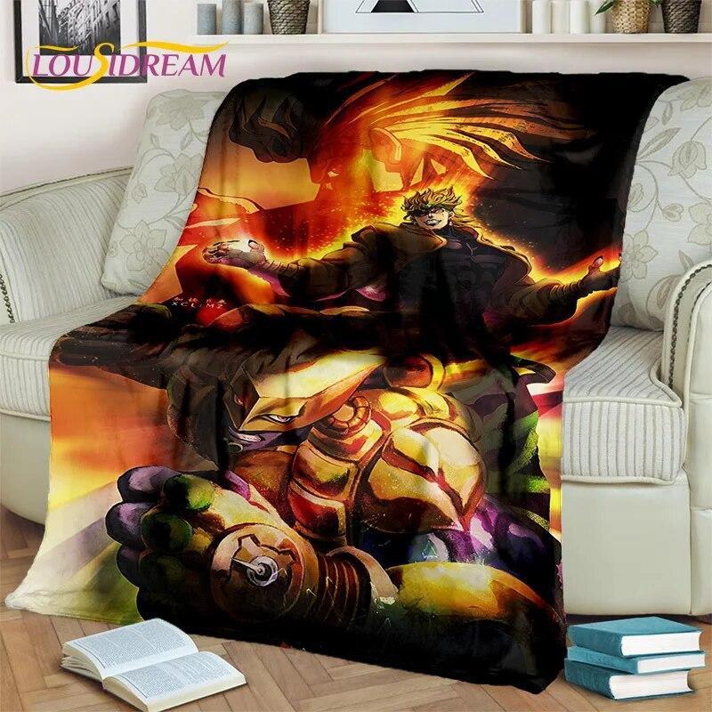 Jojo Bizarre Adventure Cartoon Anime Decke, weiche Überwurfdecke für Zuhause, Schlafzimmer, Bett, Sofa, Picknick, Reisen, Büro, Decke, Kind