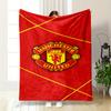 Manchester United Logo On Red Background Flannel Blanket for Bedroom, Living Room, Sofa, and Nap Sofas