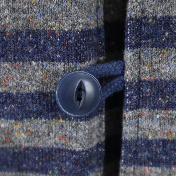 Jackman Made In Japan Wool Blend Border Pattern Jacket M Navy X Gray Men's Used