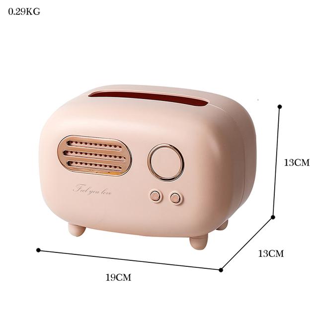 Caja de pañuelos modelo Retro de Radio, soporte de papel de escritorio, dispensador Vintage, caja de almacenamiento para servilletas, organizador, adorno, decoración de toallitas húmedas