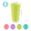 TOYMYTOY Unbreakable Plastic Cups, Multicolored, Dishwasher Safe, 500ml, Set of 8, Perfect for Kindergarten, School, and Camping