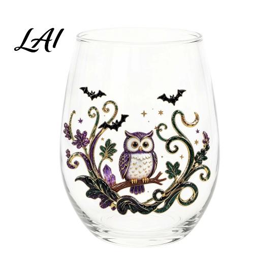 Fall Harvest Party Supplies Halloween Theme Glass Tumbler Ghost Black Cat Skull Pumpkin Hand Painted Cups Cup Spooky Lead-free Glassware for Party