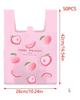 50 Pcs Cute Fruit Plastic Bag Carry Out Bags With Handle Food Packaging Retail Supermarket Grocery Shopping Home Storage