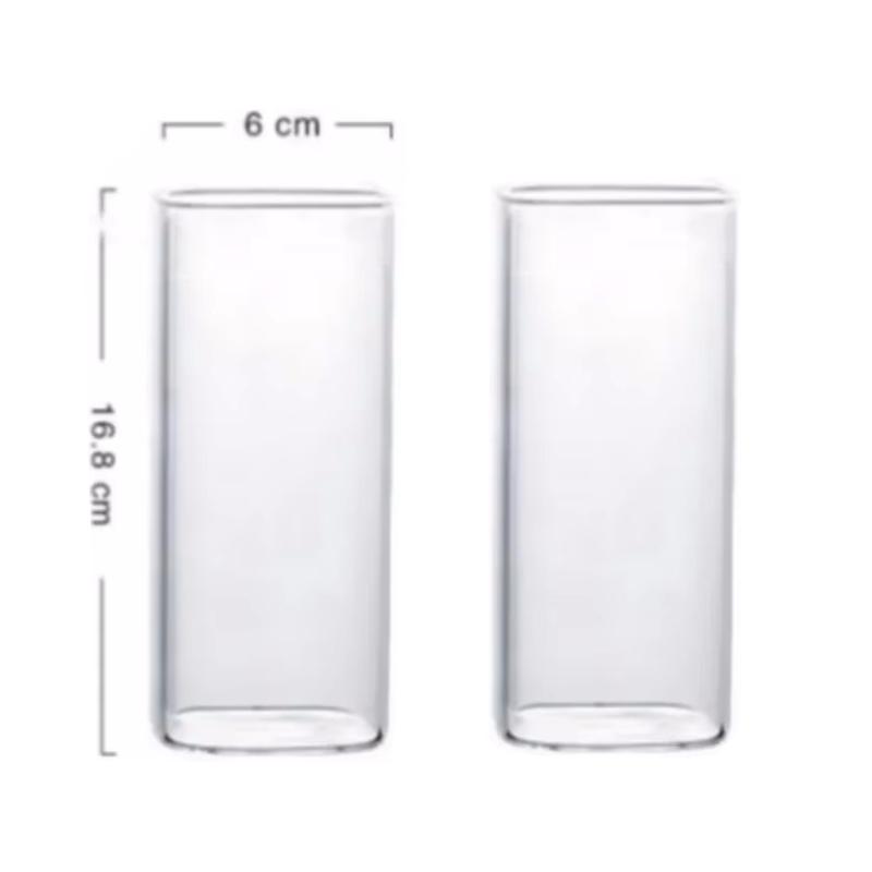 2 BUC Cană Pătrată de Sticlă Cană de Cafea Rezistentă la Căldură Căni de Apă Sticlă Transparentă Cană de Ceai pentru Băut Lapte Bere Ceai Suc Vin