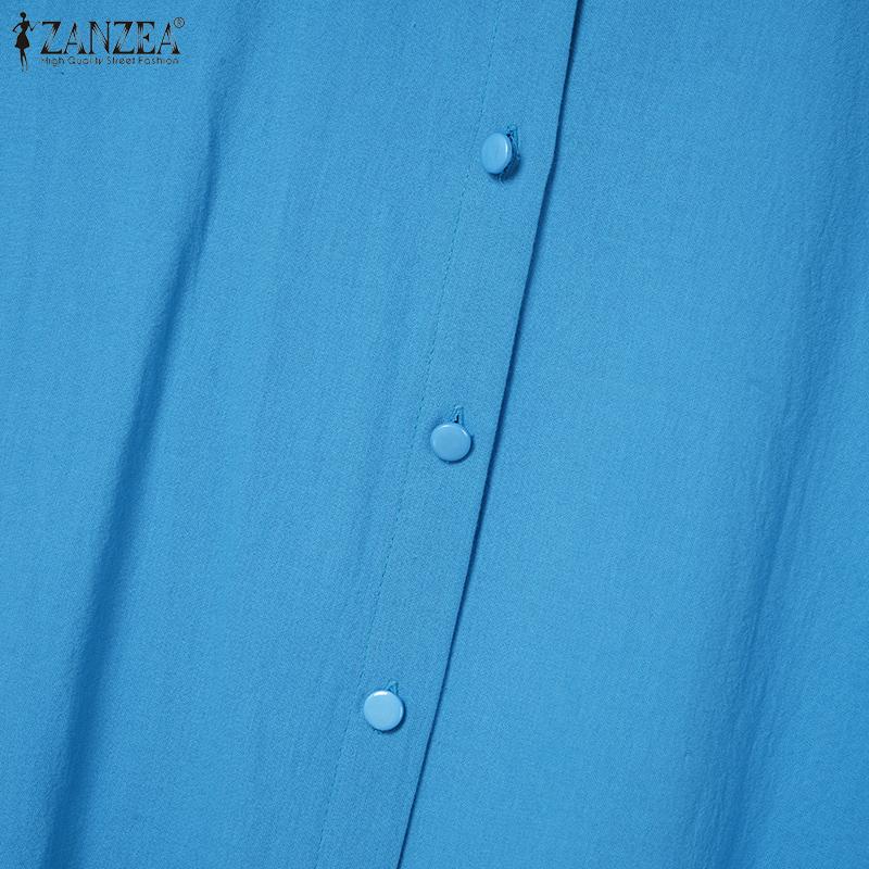 ZANZEA Women Short Sleeve Blouse and Shorts Summer Two Piece Suit Sets