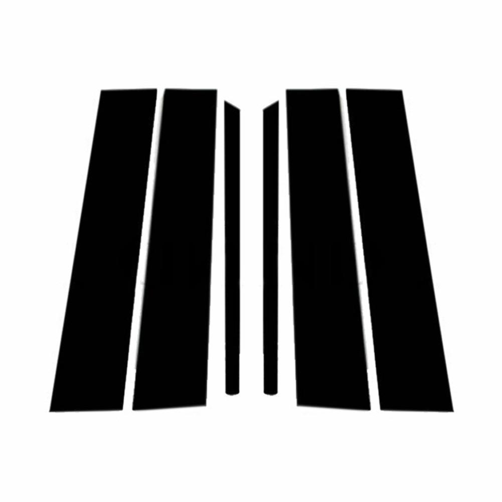 Carbon Fiber Black Car Window Door Column BC Pillar Post Cover Trim Fit For Ford Explorer 2011- Mirror Effect PC