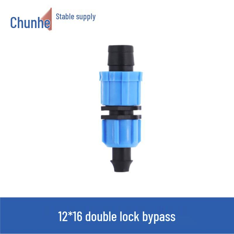 16mm Drip Tape Accessories Set: Tee Connector, Lock, Bypass, Male Thread for Garden, Greenhouse, Agriculture.