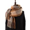 Unisex Korean Plaid Thick Winter Scarf with Tassels - Imitation Cashmere Shawl