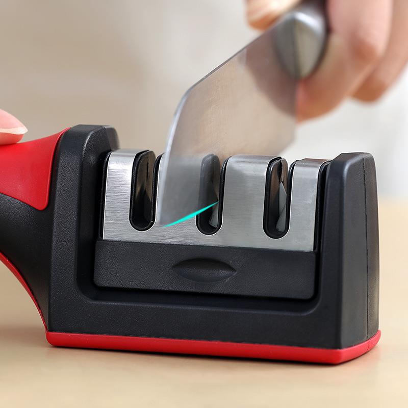Kitchen 3-Segment Knife Sharpener Household Multi-Functional Hand-Held Three-Purpose Sharpening Stone