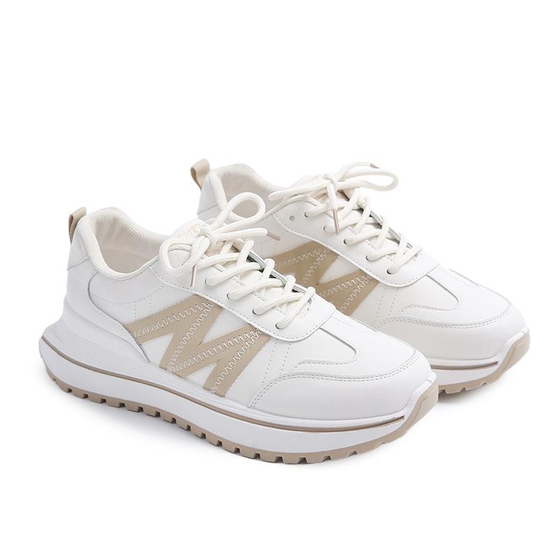 2025 Spring Little White Shoes New Korean Version Ins Female Students Height Increase Platform Sports Board Shoes Casual Shoes Tide