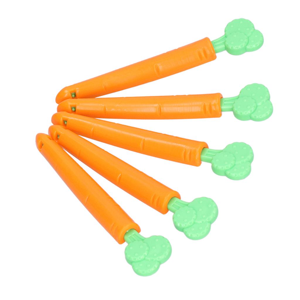 Sealing Clips Double Grooves Design Magnet Adsorption Simple Practical Carrot Appearance Bag Clips