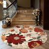 Frühling/Sommer Blume Runder Teppich Schlafzimmer Wohnzimmer Rutschfeste Matte Runder Sofateppich