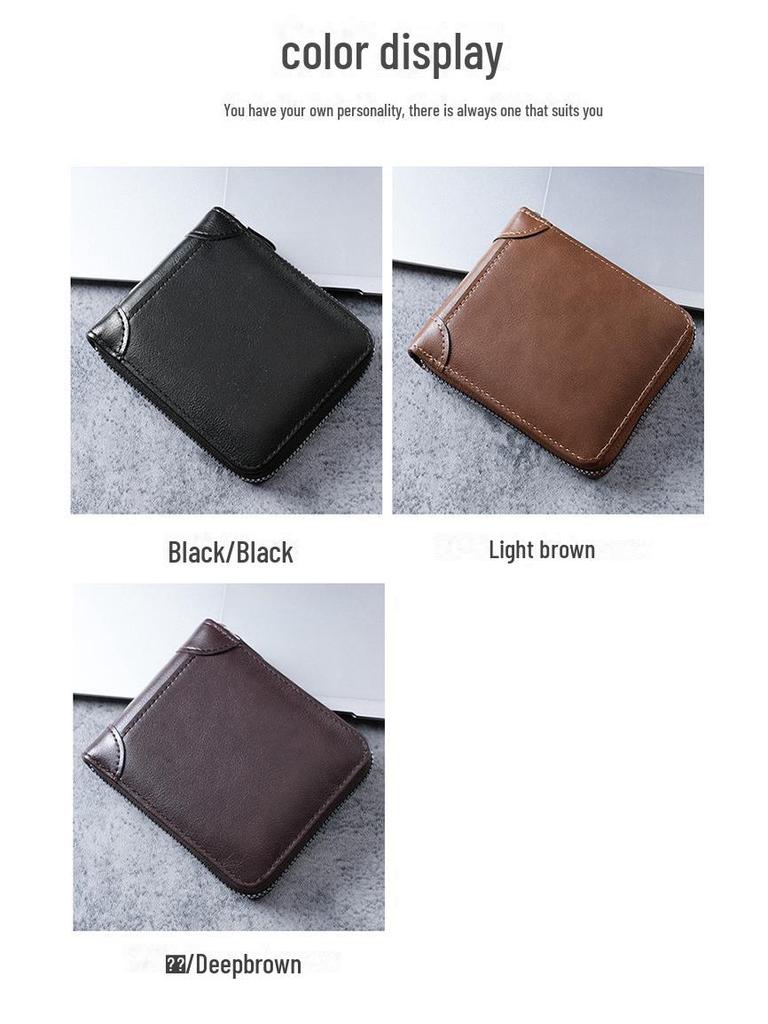 Men's Classic Multi-Function Short Wallet: Stylish European & American Design with Multi-Card Slots & Coin Purse