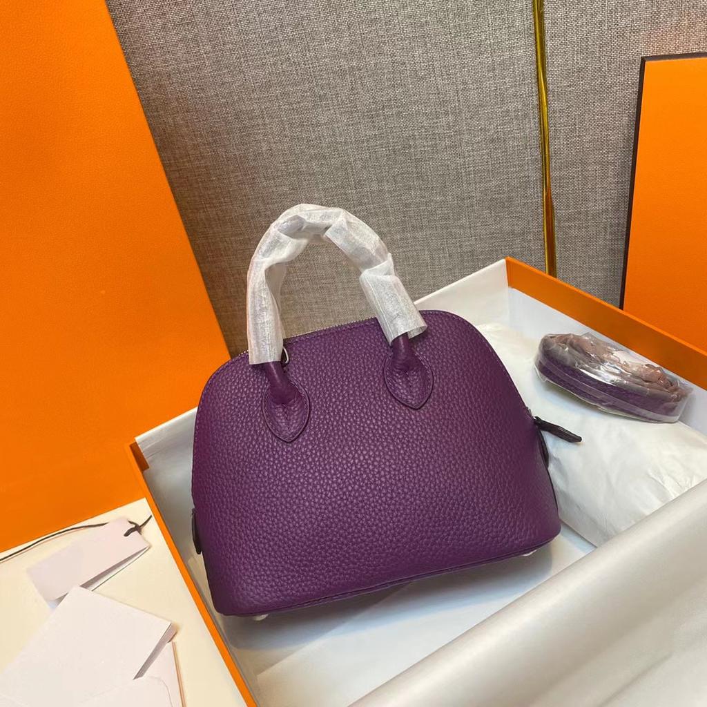 Kann mit Shell Bag Lychee Muster Togo Rindsleder Einzel Schulter Diagonal Kreuz Hand-gehalten Leder Frauen Stil Mode Klassische Frauen Stil beschriftet werden