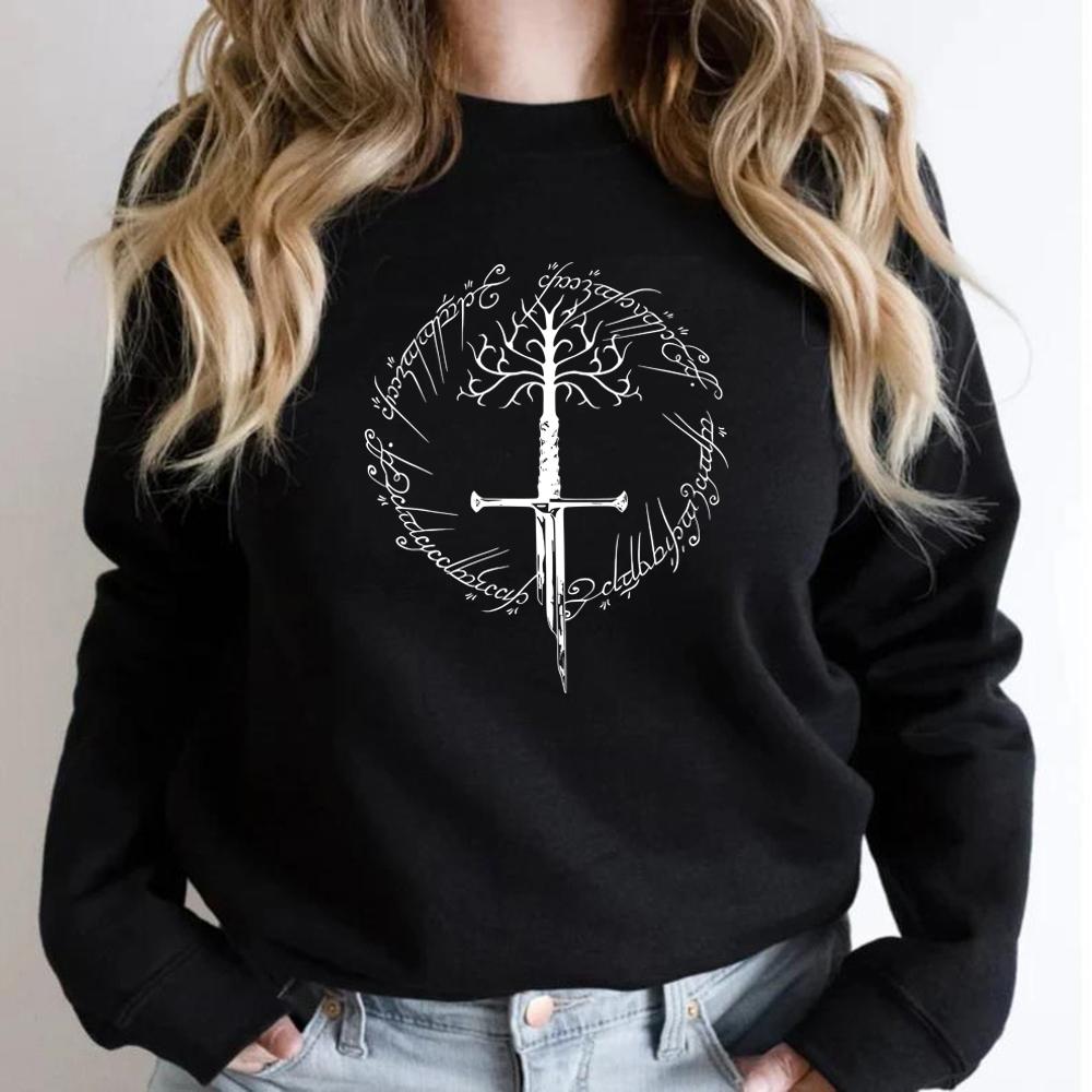 Ring Inspired Sweatshirt Dark Lord Hoodie Middle Somewhere Sweatshirt Unisex Long Sleeve Casual Pullover Tops Book Lover Gift