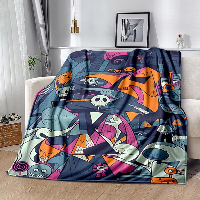 1pc Halloween Nightmare Mashup Soft Throw Blanket Flannel All Season Light Weight Living Room/Bedroom Warm Blanket. M7290118