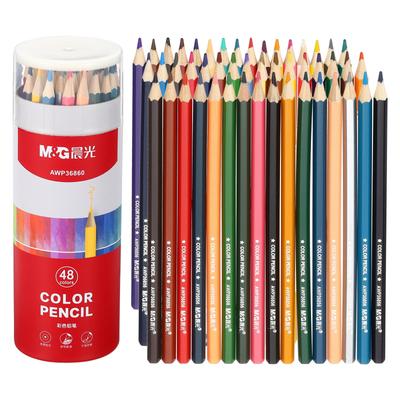 Bleistift Enthält 48 Bunte Kunstmaterialien für Anfänger und Enthält Roten Bleistifthalter M&G 48-Farben-Set, Ölbasierte Buntstifte, Erwachsene,