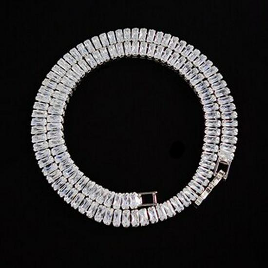 45cm Women's Square Tennis Chain Necklace - Versatile & Trendy