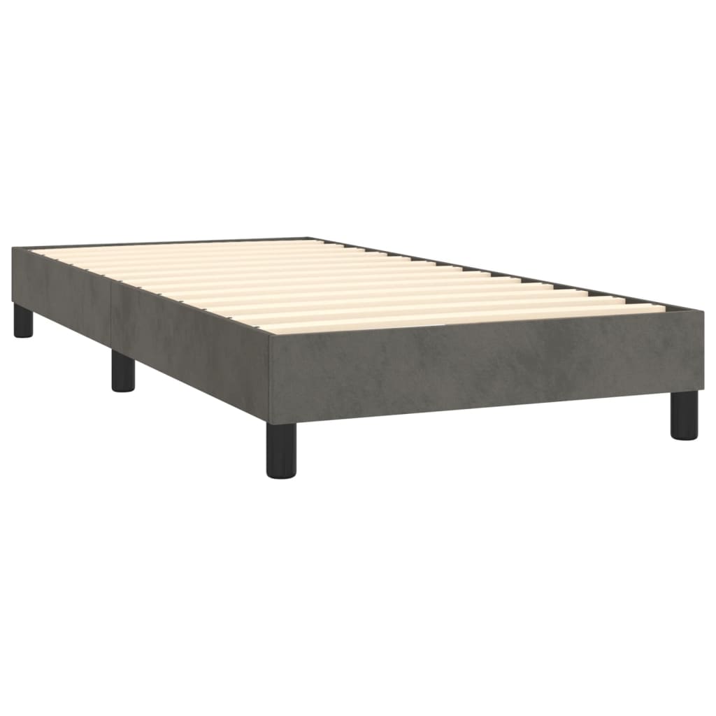 Vidaxl Continental Bed With Mattress, Dark Grey Velvet, 90X190 Cm