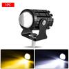 Universal Motorcycle LED Headlight Projector Lens Dual Color ATV Scooter Driving Lamp Fog Light Auxiliary Spotlight Lamp
