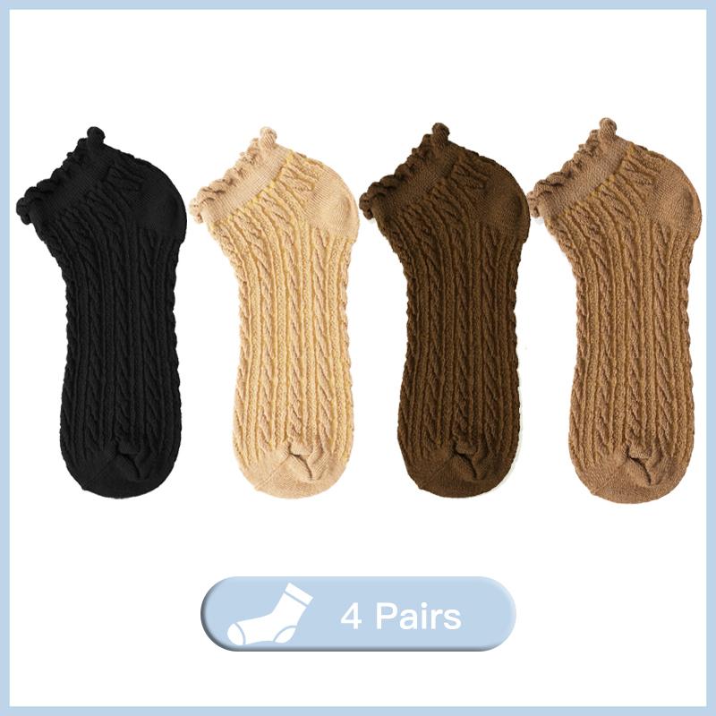 Kvinner pustende sokker Kvinnelige hule sokker Vårkoreanske jenter Søte tidevann jenter Twist Sokker