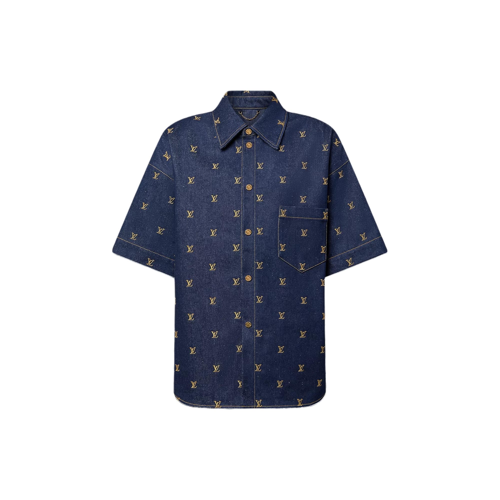 LOUIS VUITTON Embroidered Signature Short Sleeved